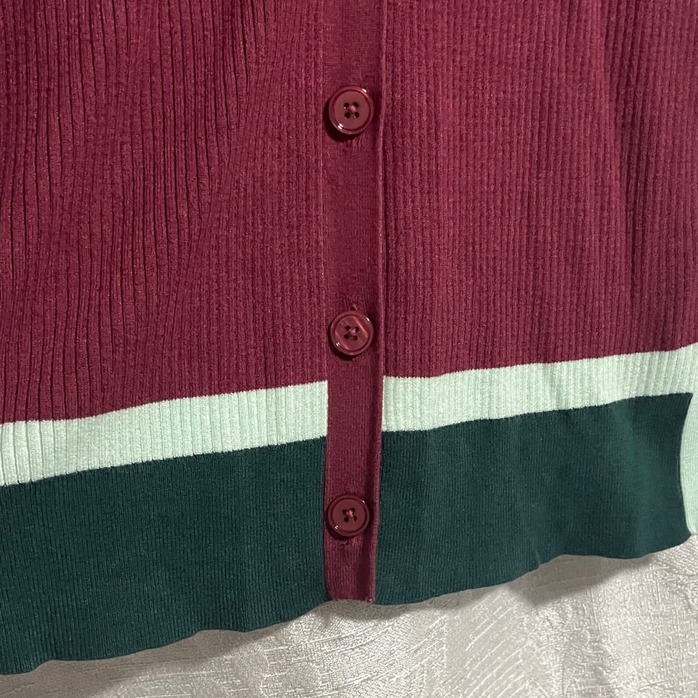 Design History Deep Red Ribbed Sweater - Picture 4 of 5